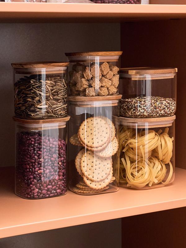 Банка для хранения квадратная glass acacia, 800 мл