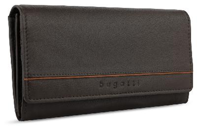 Кошелёк женский BUGATTI Banda, с защитой RFID, кожа козыполиэстер, 18,5х2,5х9,5 см