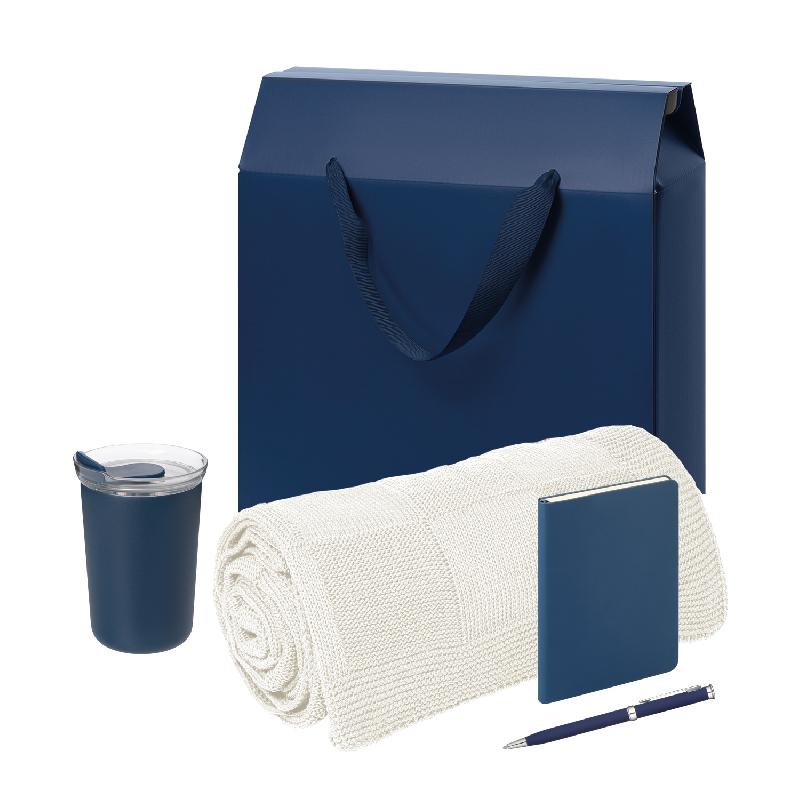 Подарочный набор Welcome Pack Spark mini,  (термокружка, блокнот, ручка, плед, коробка-пакет)