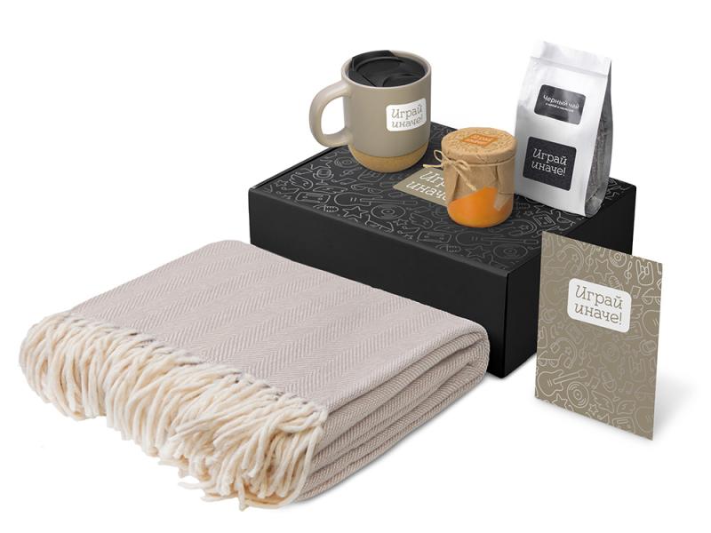 Подарочный набор Re:y. Nest с пледом, кружкой и вареньем