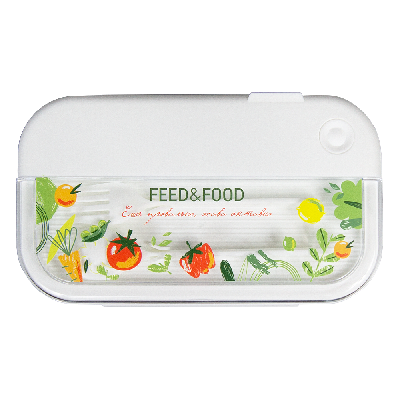 Герметичный контейнер для еды (ланч бокс)  BON VOYAGE Print Sample Feed ans Food, пластиковый, 1100 мл.