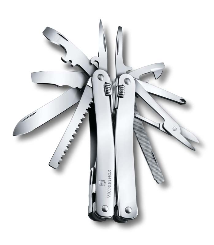 Мультитул VICTORINOX SwissTool Spirit X, 105 мм, 26 функций, в кожаном чехле