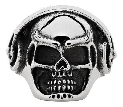 Кольцо ZIPPO, в форме черепа, нержавеющая , диаметр 20,4 мм