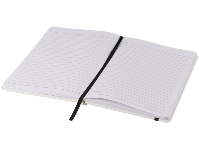 Блокнот А5 Spectrum с белой обложкой и цветной резинкой