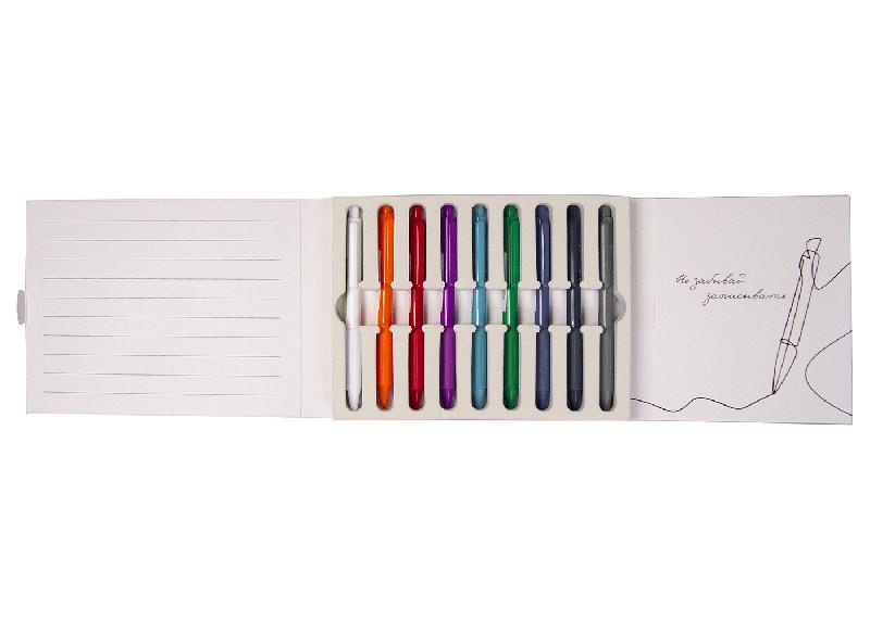 Набор шариковых ручек Print Sample №3 Flora Сolor (9 штук) в футляре