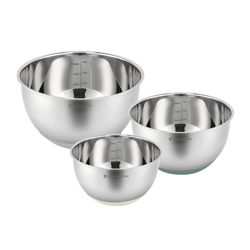 Набор стальных мисок balance с крышками и терками, 1,5 л3 л 5 л