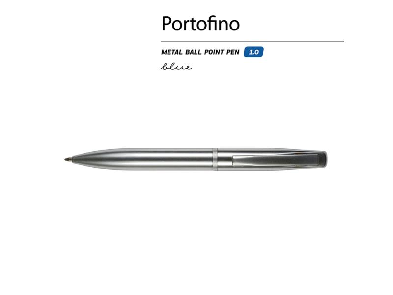 Ручка металлическая шариковая Portofino, серебристый