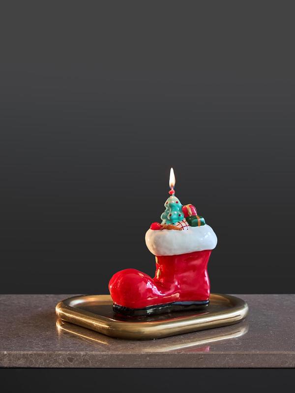 Свеча декоративная festive stocking из коллекции new year essential, 12,5 см