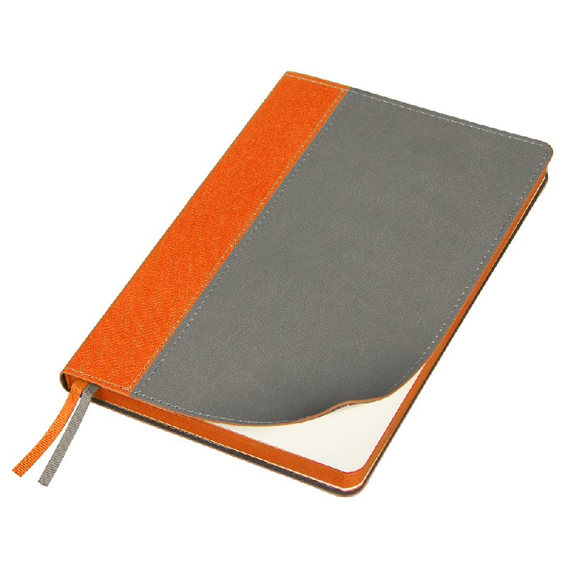 Ежедневник Flexy Viva Latte Sand Color A5,  с оранжевым, недатированный, в гибкой обложке