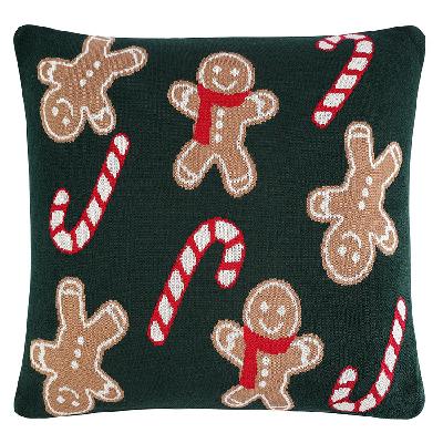 Подушка вязаная с новогодним рисунком gingerman из коллекции new year essential, 45x45 см