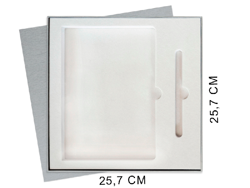 Коробка подарочная Solution Superior Alfa Linen под ежедневник и ручку, 25,7x25,7x2,8 см,  ложемент