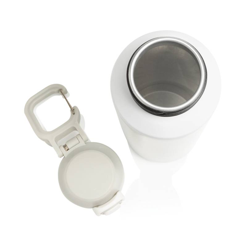 Спортивная бутылка Via из переработанной стали RCS с карабином, 600 мл