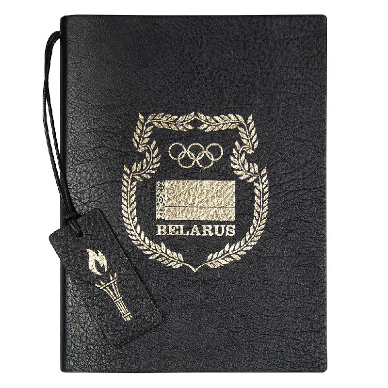 Ежедневник Flexy Foggia Leatherette Print Sample Национальный олимпийский комитет B5, недатированный, в гибкой обложке  в подарочной коробке