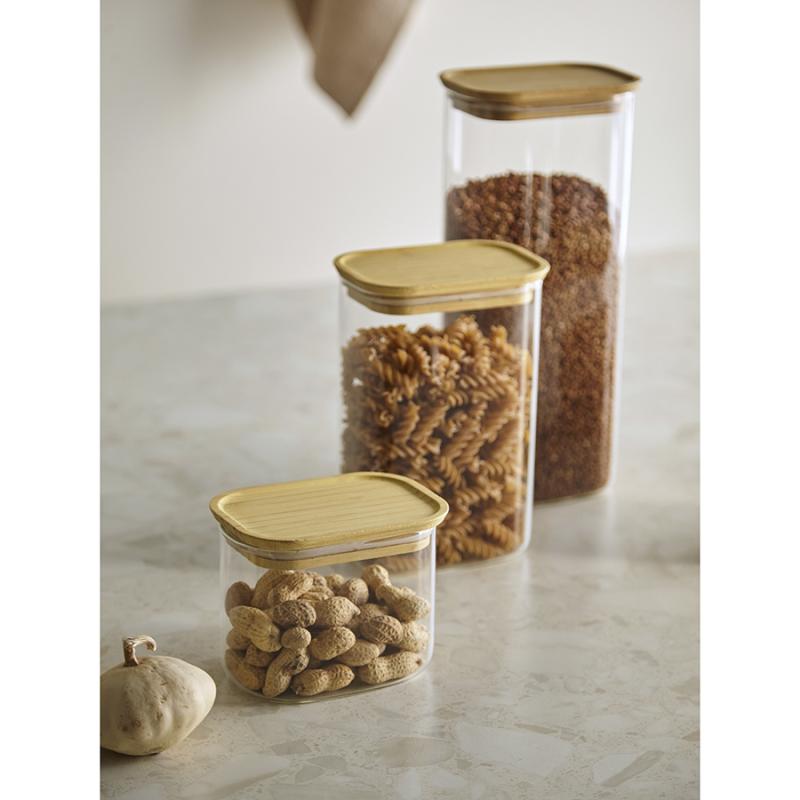 Банка для хранения прямоная glass bamboo, 2 л