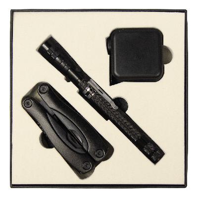 Набор подарочный Solution Superior Trio (Фонарь телескопический Tools Flashlight, рулетка Tools Master, 3 метра, Мультитул Tools Birmingham)