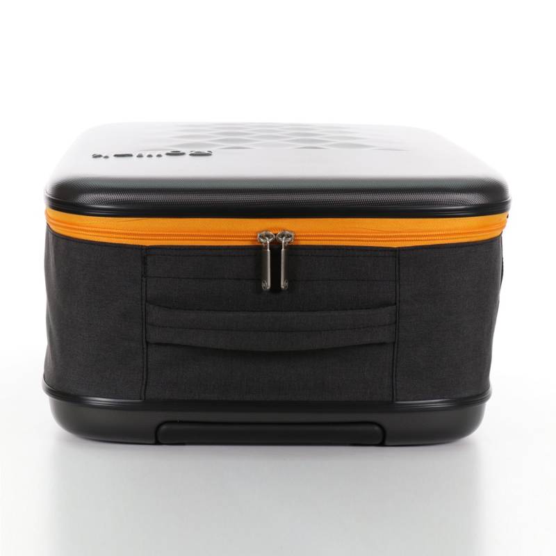 Чемодан складной Rollink Earth 55x40x20 см, 2 колеса, черный/оранжевый