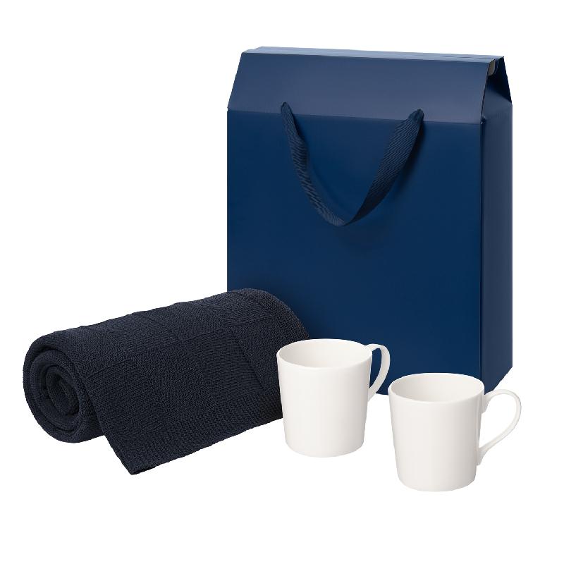 Подарочный набор Siena, Cella,  в коробке-пакете (две фарфоровых кружки, плед)