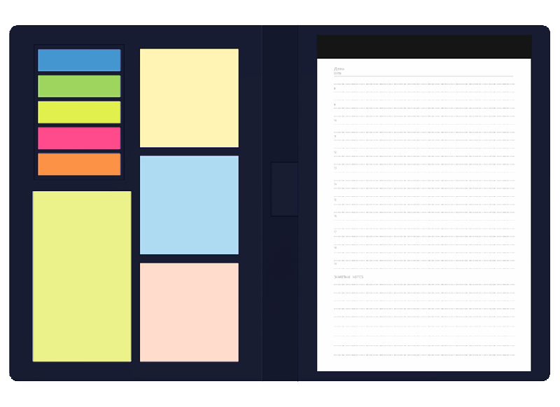 Блокнот А5 Tasmania,  в твердой обложке со стикерами в линейку