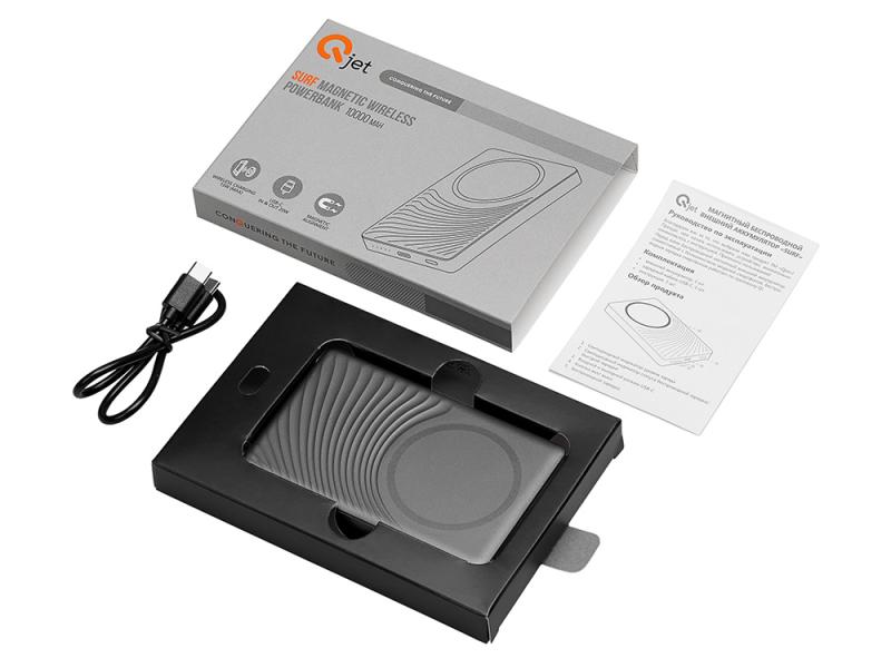 Магнитный беспроводной внешний аккумулятор Сёрф, 10000 мАч