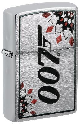 Зажигалка ZIPPO James Bond™ с покрытием Brushed Chrome, латунь, 38x13x57 мм
