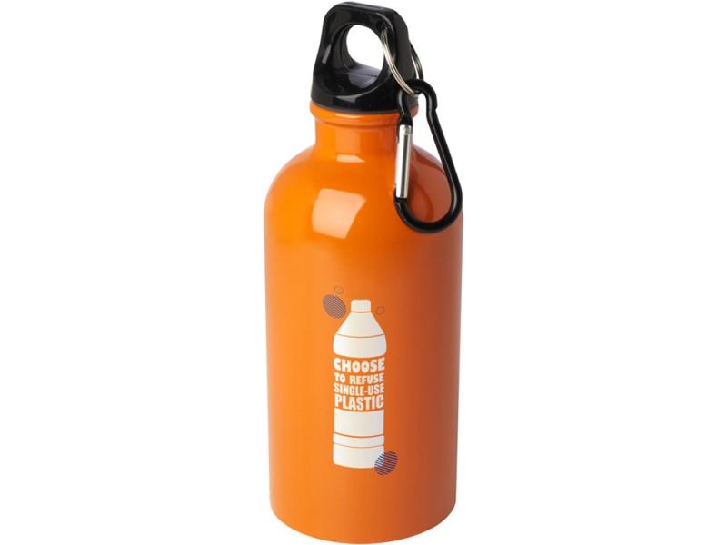 Одностенная бутылка для воды с карабином Oregon, 400 мл