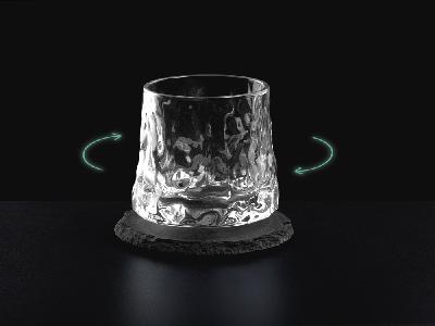 Вращающийся бокал для виски на сланцевом костере Bromo