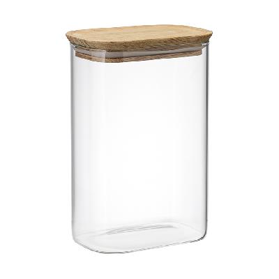 Банка для хранения прямоная glass acacia, 1,3 л