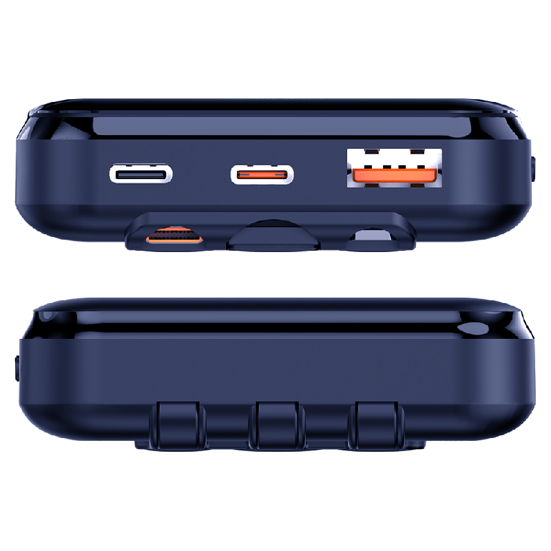 Внешний аккумулятор (powerbank) «Lumen», 10 000 mAH, с тремя зарядными шнурами, 22,5W super fast charge, Power Delivery (PD) 20W (dfnn), QC3.0