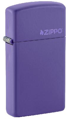 Зажигалка ZIPPO Slim® с покрытием Purple Matte, латунь, овая, 29x10x60 мм