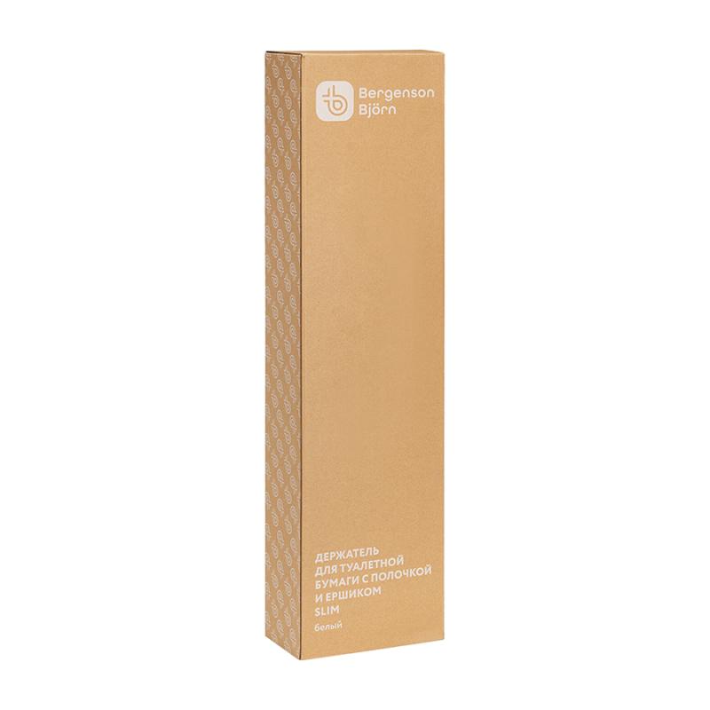 Держатель для туалетной бумаги с полочкой и ершиком slim