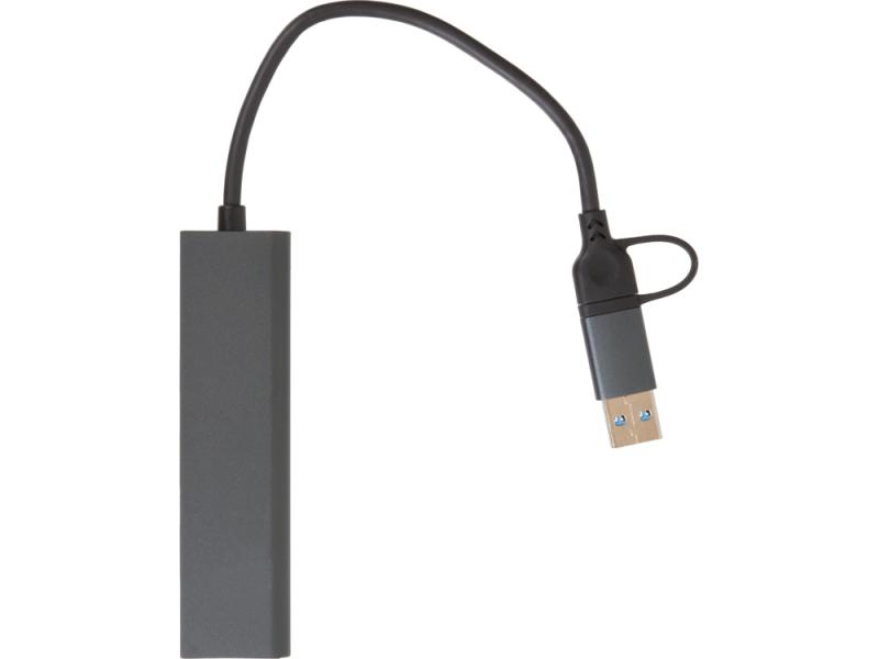 USB-хаб Command с коннектором 2-в-1 USB-C и USB-A, 2.0/3.0