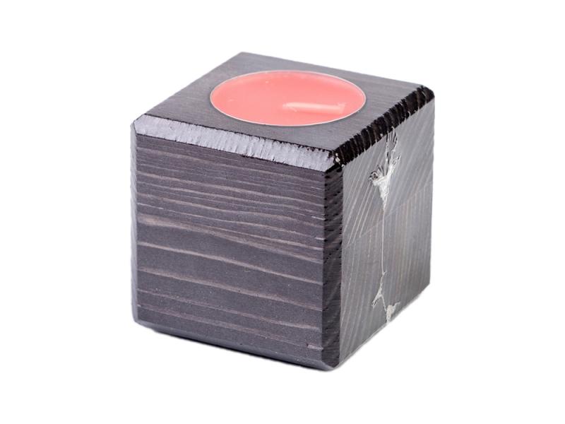 Свеча в декоративном подсвечнике Клубника