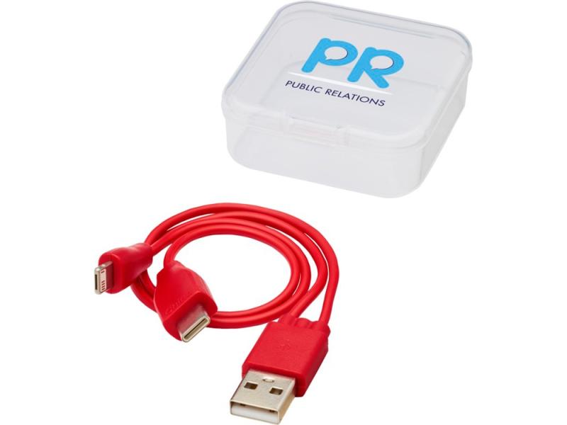 Двусторонний кабель для зарядки Ario 3-в-1 в тканевой оплетке