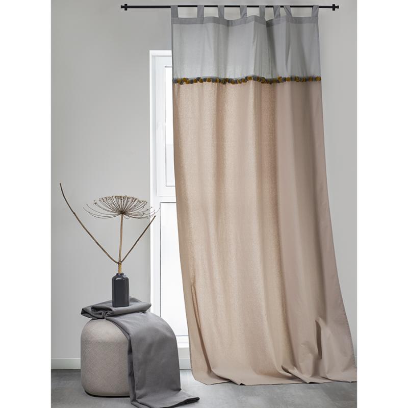 Штора из хлопка с помпонами  из коллекции essential, 150х290 см