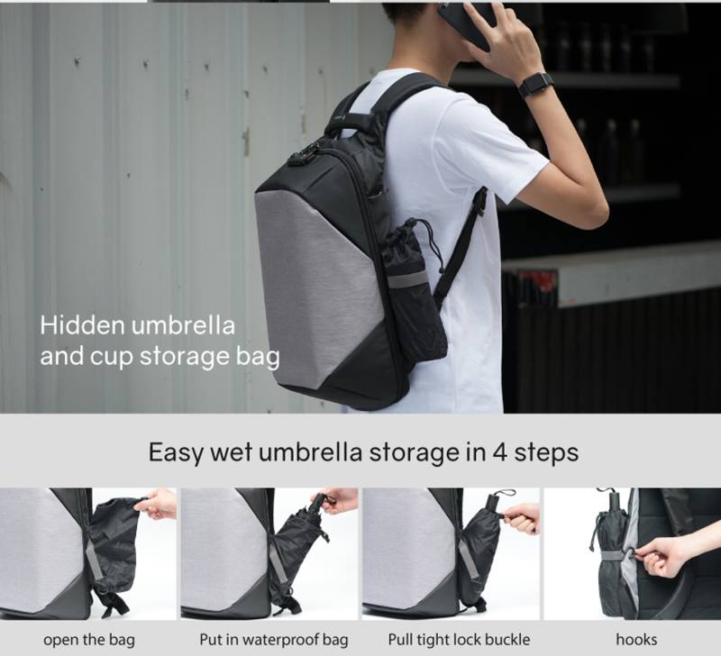 Рюкзак KORIN ClickPack 46х34х16 см, черный/серый