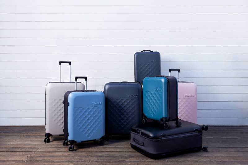 Чемодан складной Rollink Vega 360 55x40x20 см, 4 колеса, серо-синий