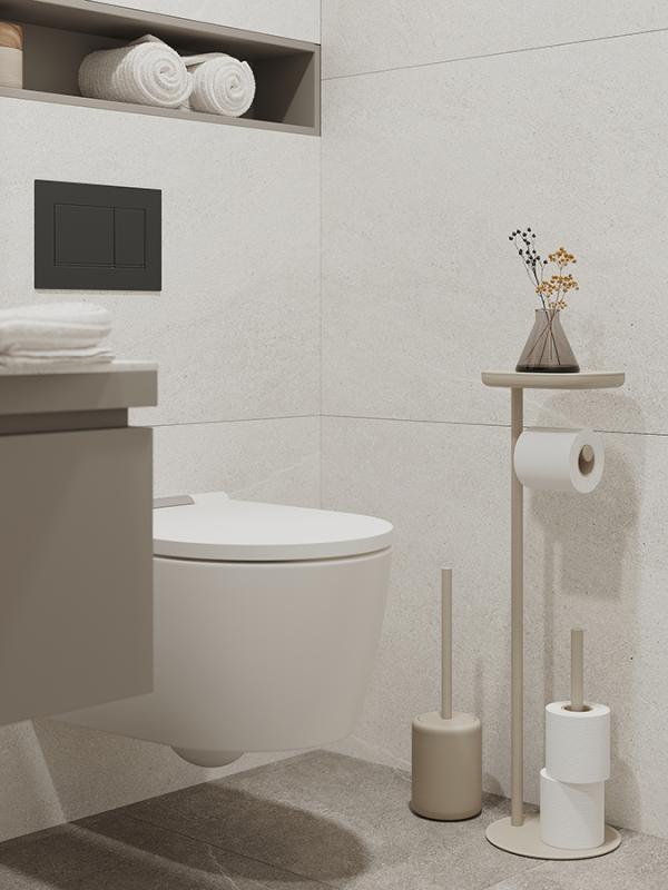 Держатель для туалетной бумаги с полочкой slim