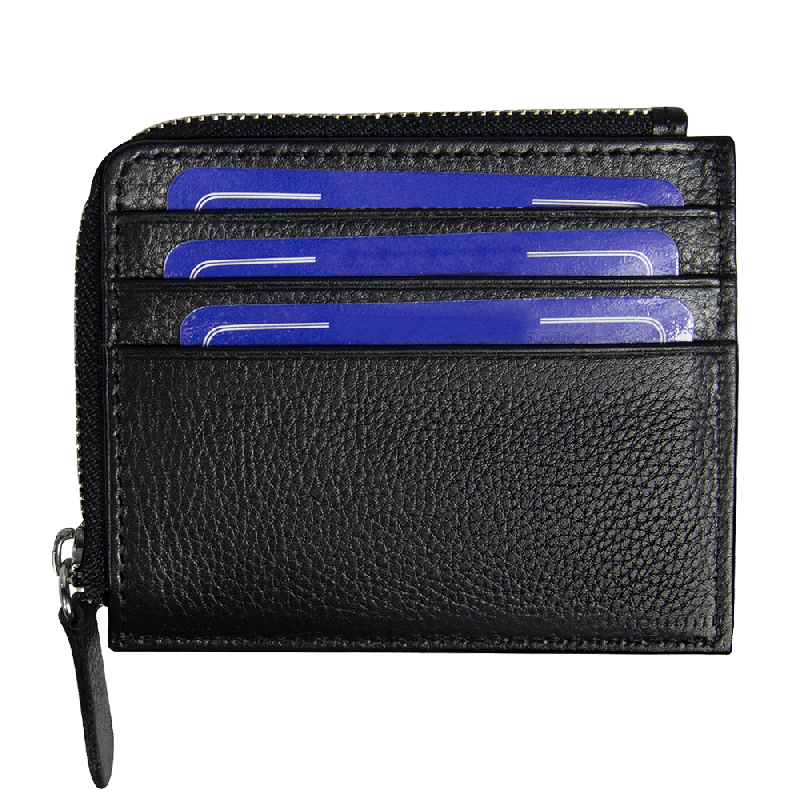 Универсальный футляр для кредитных карт и монет (картхолдер) leather Hill на молнии горизонтальный из натуральной кожи