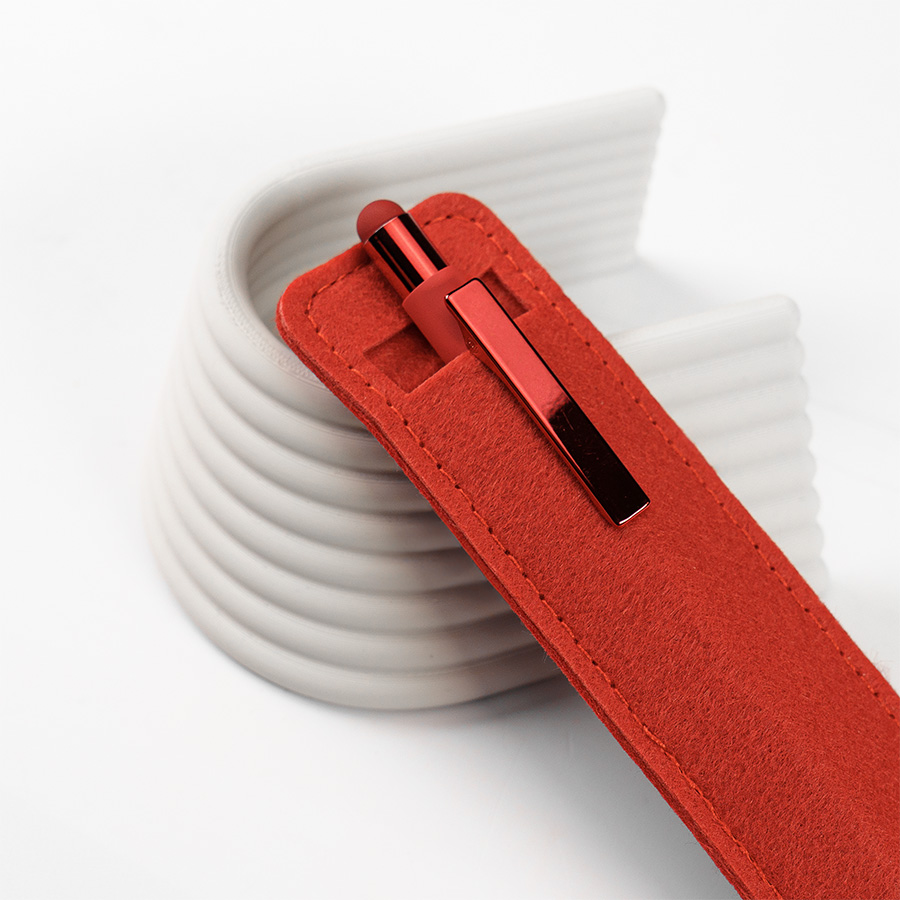 Футляр для одной ручки ELEGY 4х17 см, зеленый, RPET фетр