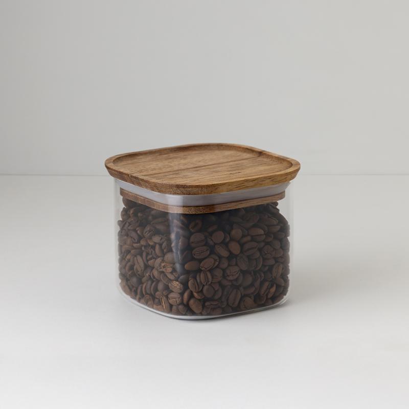 Банка для хранения квадратная glass acacia, 600 мл