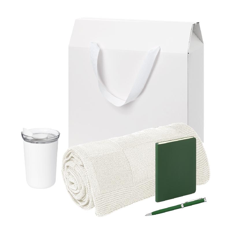 Подарочный набор Welcome Pack Spark mini,  (термокружка, блокнот, ручка, плед, коробка-пакет)