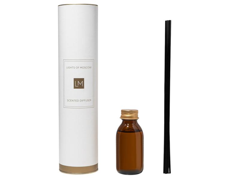 Ароматический диффузор с палочками, Россо: апельсин и клубника, дуб, 100 мл