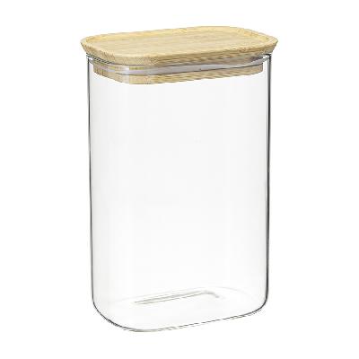 Банка для хранения прямоная glass bamboo, 1,3 л