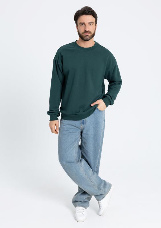 Свитшот унисекс STAN футер без начёса, 350, 96, Тёмно-зелёный (130)