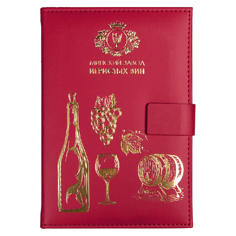 Ежедневник City Latte Pasadena Print Sample Минский завод игристых вин А5, недатированный, в твердой обложке с поролоном и агнитным клапаном