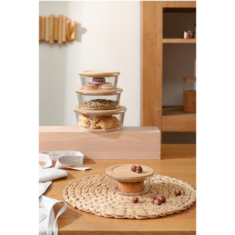 Контейнер для запекания и хранения eco store с крышкой из бамбука, 400 мл