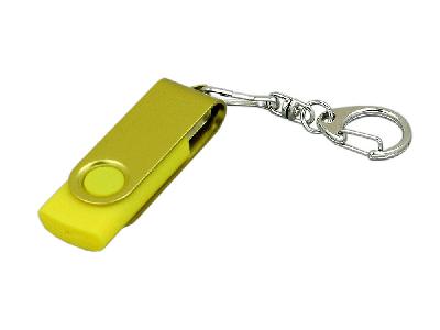 USB 2.0- флешка промо на 16 Гб с поворотным механизмом и однотонным металлическим клипом