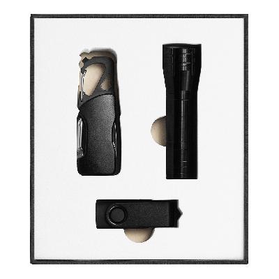 Набор подарочный Solution Superior Trio (флешка USB 2.0 Twister 16GB, пластик Софт Тачметалл, фонарик Tools Luma, брелок-карабин Tools Module)