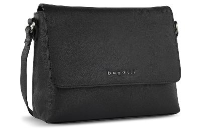 Сумка наплечная женская BUGATTI Bella, воловья кожаполиэстер, 25х8х20 см