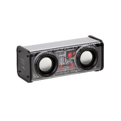 Bluetooth колонка "Buzz Light" 10Вт (2х5Вт) с разноцветной подсветкой-эквалайзером и прозрачным корпусом